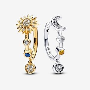 Pandora Two-tone Sparkling Solar System Hoop Earrings